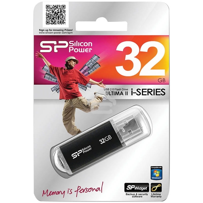 Флешка USB Silicon Power R/W 32Gb Ultima II-I Series SP032GBUF2M01V1K USB2.0 черный