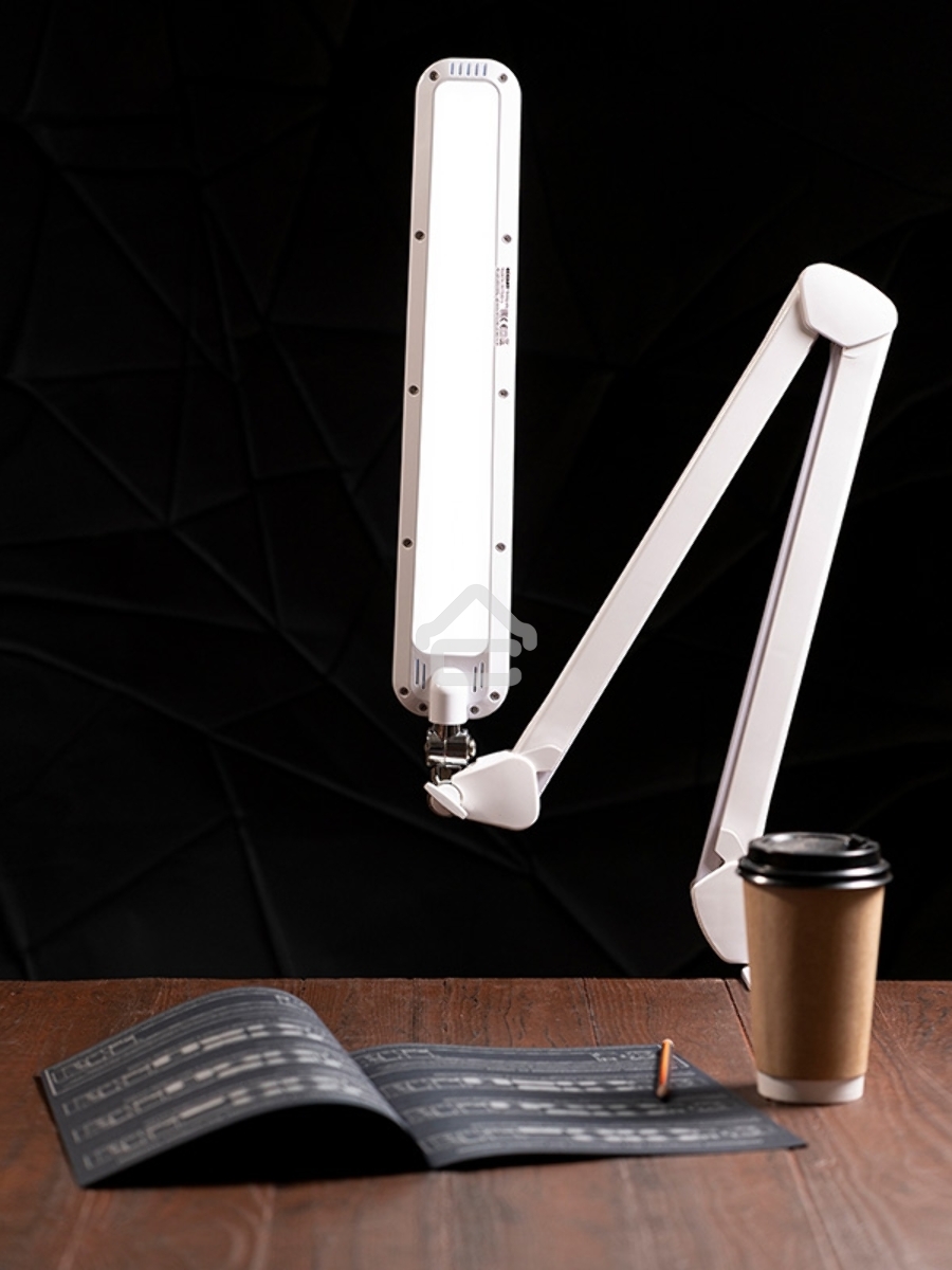 Лампа настольная бестеневая Rexant, струбцина, «ECO light t», 90 SMD LED, сенсорный диммер, белая