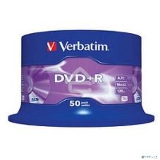 Диск DVD+R Verbatim 4.7Gb 16x Cake Box (50шт) (43550)