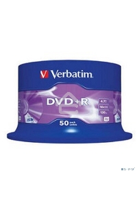 Диск DVD+R Verbatim 4.7Gb 16x Cake Box (50шт) (43550)