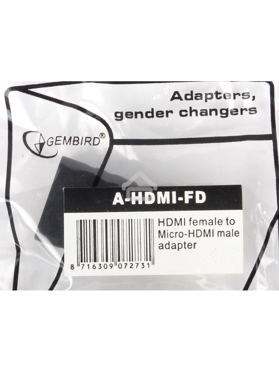 Переходник Gembird Переходник HDMI-microHDMI 19F/19M, золотые разъемы, пакет