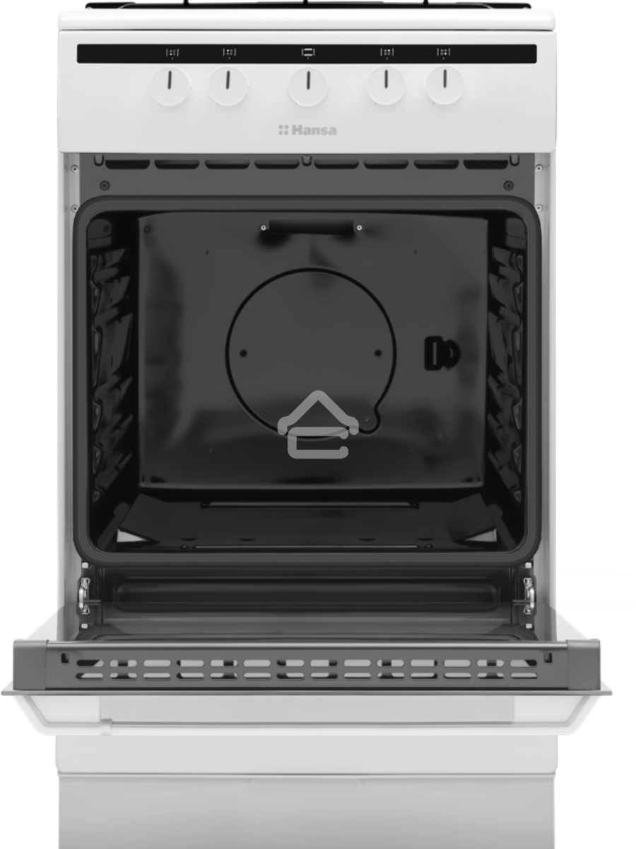 Плита газовая Hansa FCGW51003 белый, конфорок 4 шт, духовка 56 л, 50 см x 85 см x 60 см