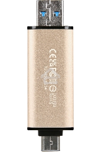 Флеш диск Transcend USB 128GB, JETFLASH USB3.2, TLC, High Speed, Type-C и Type A  (420/400 МБ/с)