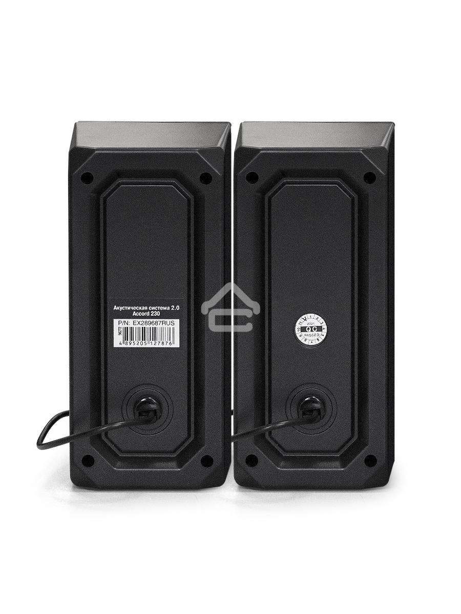 Акустическая система 2.0 ExeGate EX289687RUS Accord 230 (питание USB,Bluetooth, 2х3Вт (6Вт RMS), 60-20000Гц, цвет черный, RGB подсветка)