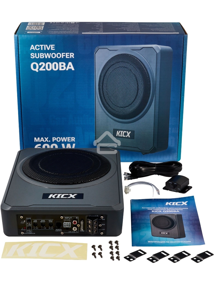 Сабвуфер автомобильный Kicx Q200BA 300Вт активный (20см/8