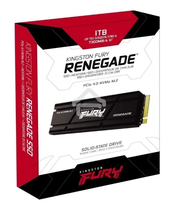 Накопитель SSD Kingston Fury Renegade, 1Tb, PCIe 4.0 x4, M.2 2280, NVMe, R/W 7300/6000, с радиатором