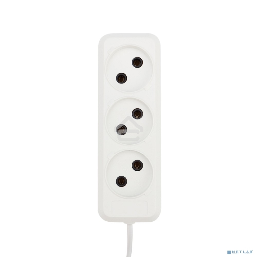 Удлинитель Rexant 3 гнезда, 3 м, 2х0.75 мм², б/з, белый (Сделано в России)