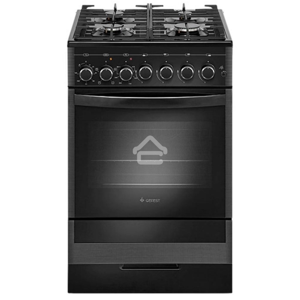 Плита комбинированная Gefest ПГЭ 5502-02 0044 черный, конфорок 4 газовых, духовка 55 л, 50 см x 85 см x 58.5 см