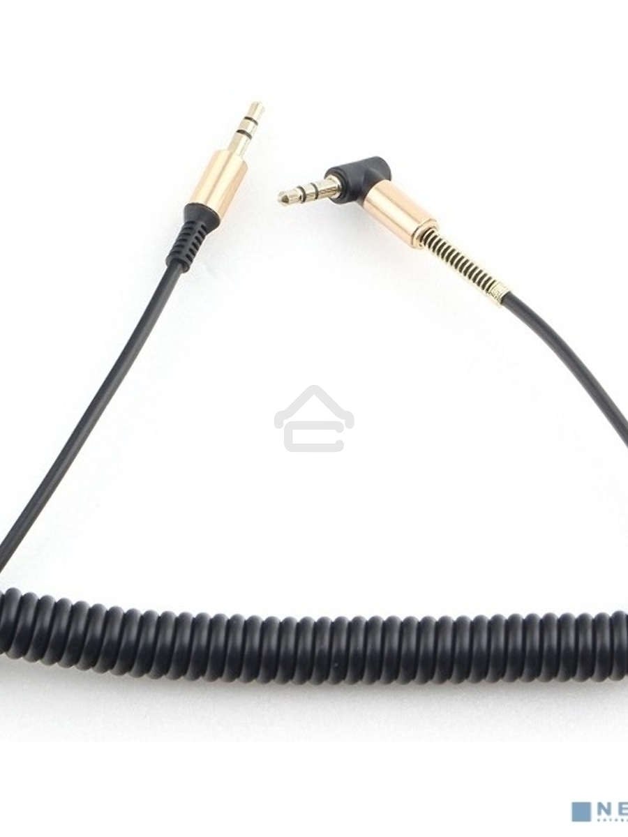 Кабель Cablexpert  аудио 90˚ спиральный CCAB-02-35MMLC-1.8MB. 3.5 Jack (M)/3.5 Jack (M), черный, 1.8м, блистер
