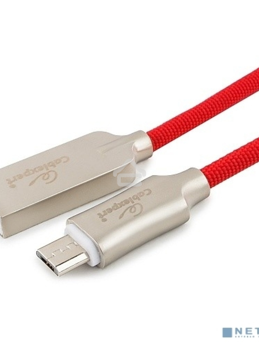 Кабель USB 2.0 Cablexpert CC-P-mUSB02R-1M, AM/microB, серия Platinum, длина 1м, красный, блистер