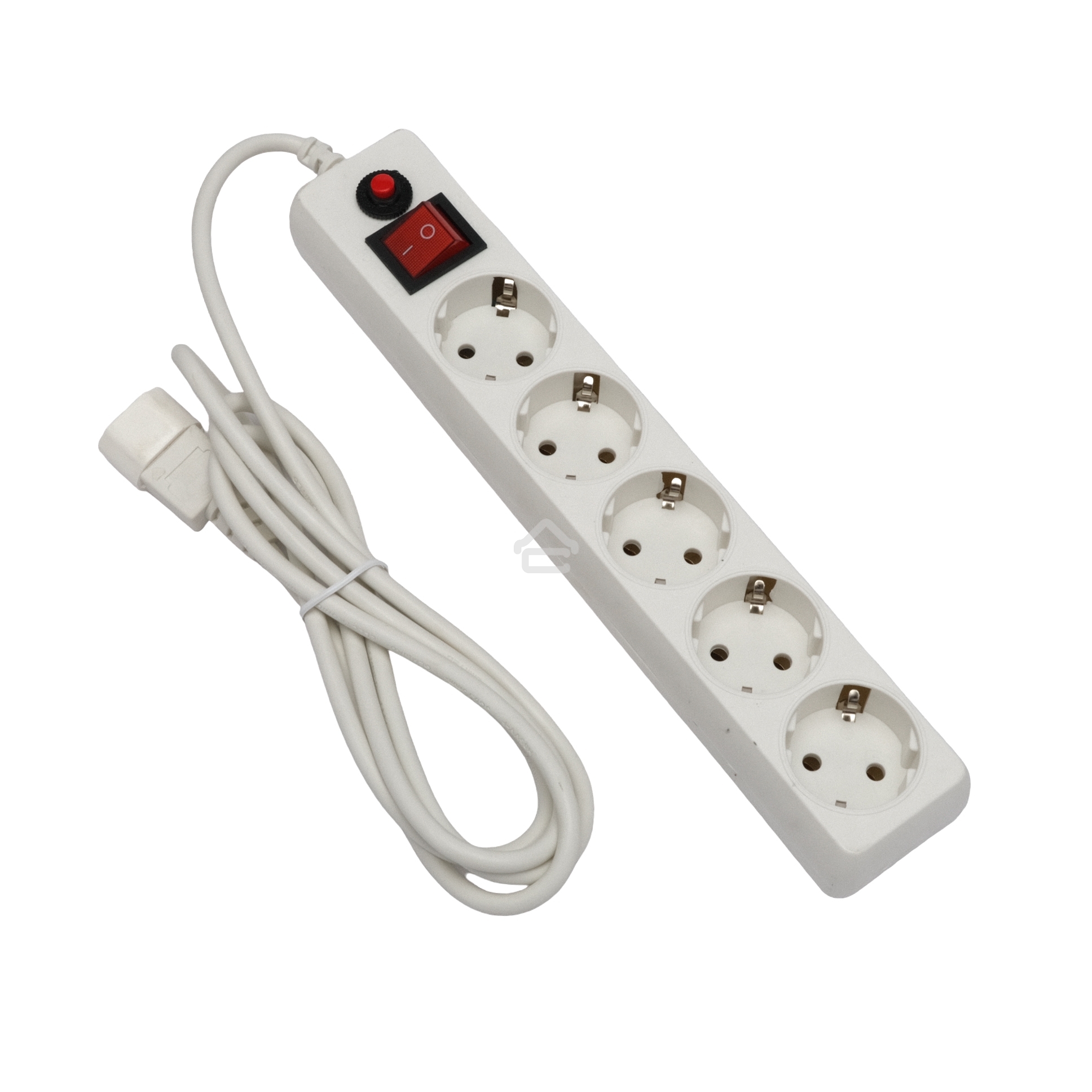 Сетевой фильтр Гарнизон для ИБП, 5 р, 10А, 1.8 м, ур.защиты 4, белый, пакет