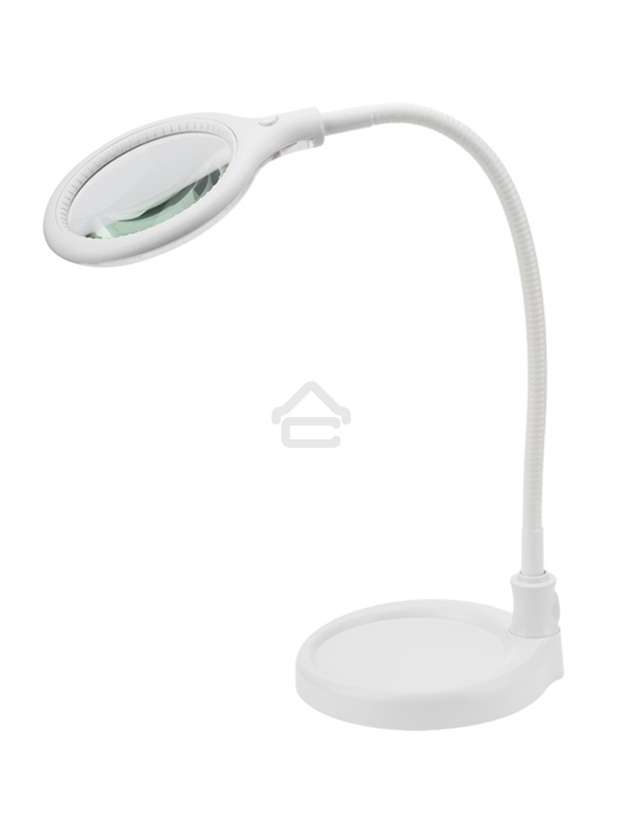 Лупа настольная 3D Rexant с подсветкой 30 LED, подставка+прищепка, белая