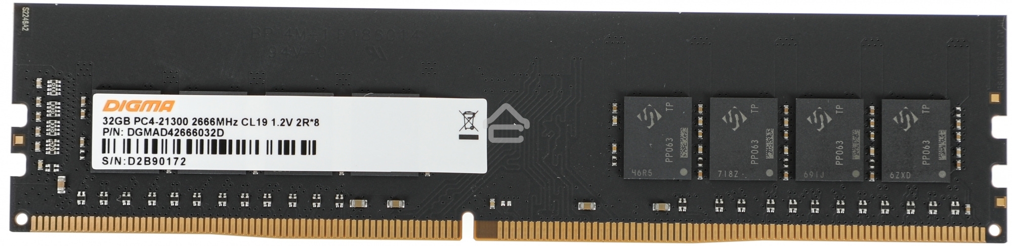 Оперативная память Digma, DDR4, 32GB (1x32 GB), 2666 MHz, CL19, DIMM