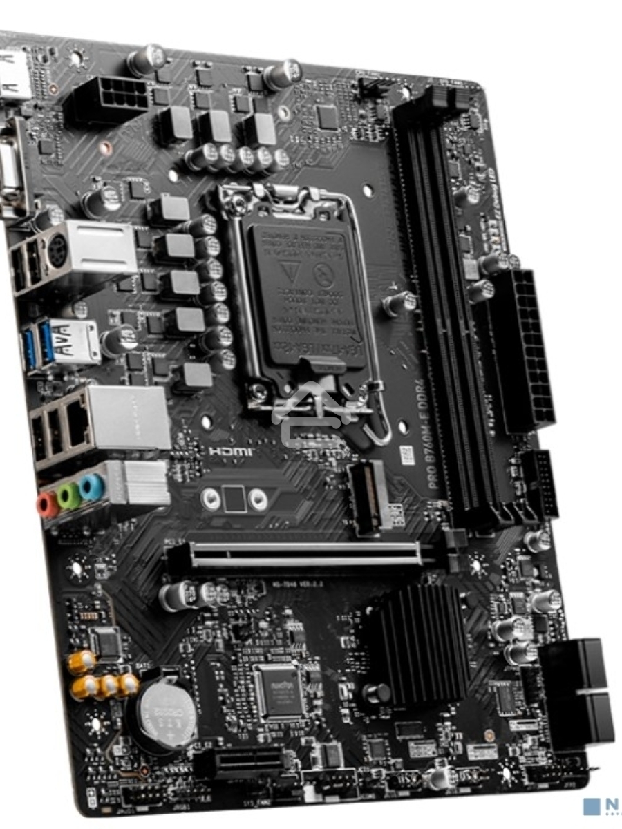 Материнская плата MSI PRO B760M-E, LGA 1700, Intel B760, 2xDDR5, 4xSATA, 1xM.2, 1xPCIe 4.0 x16, 1xPCIe 4.0 x1, 1xHDMI, 1xVGA, 1x1Gb LAN, 2xUSB-A 3.2 Gen 1, 4xUSB-A 2.0, 3x3.5 мм, 7.1, mATX