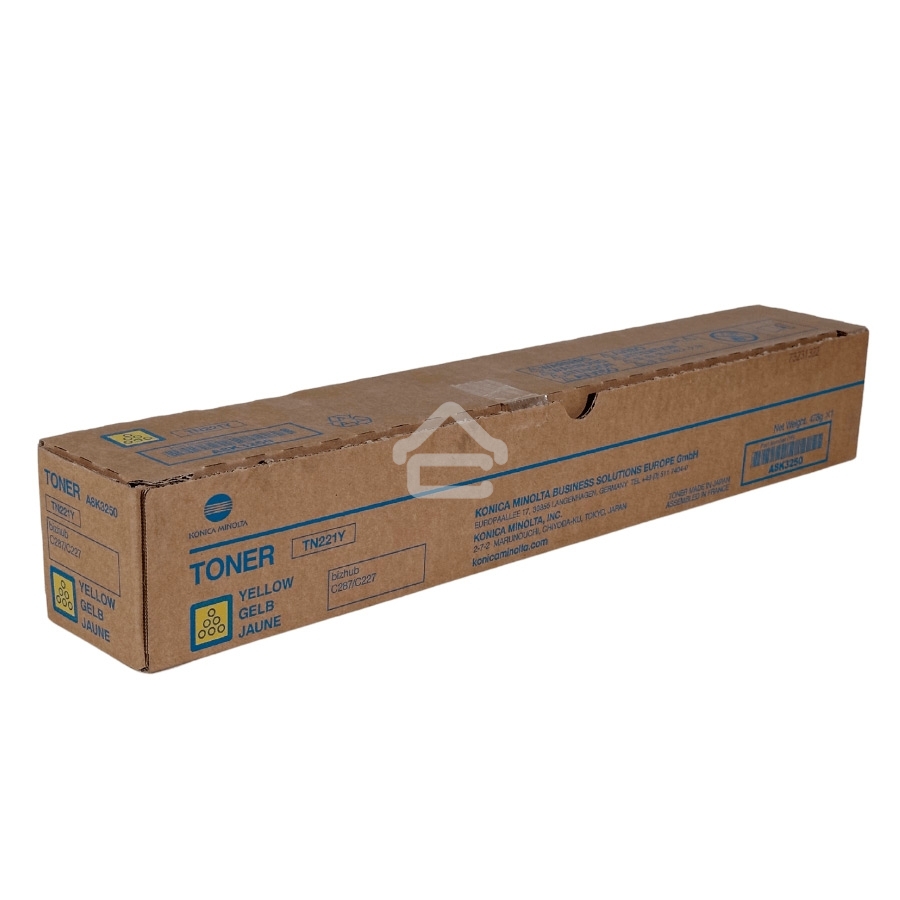 Тонер-картридж Konica-Minolta TN-221Y желтый, для bizhub C227/C287