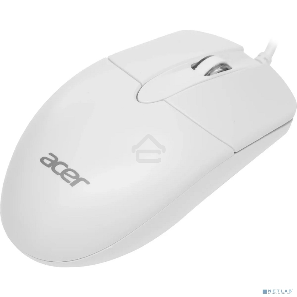 Мышь проводная Acer OMW300 белый, 1200 dpi, USB, кнопки - 3