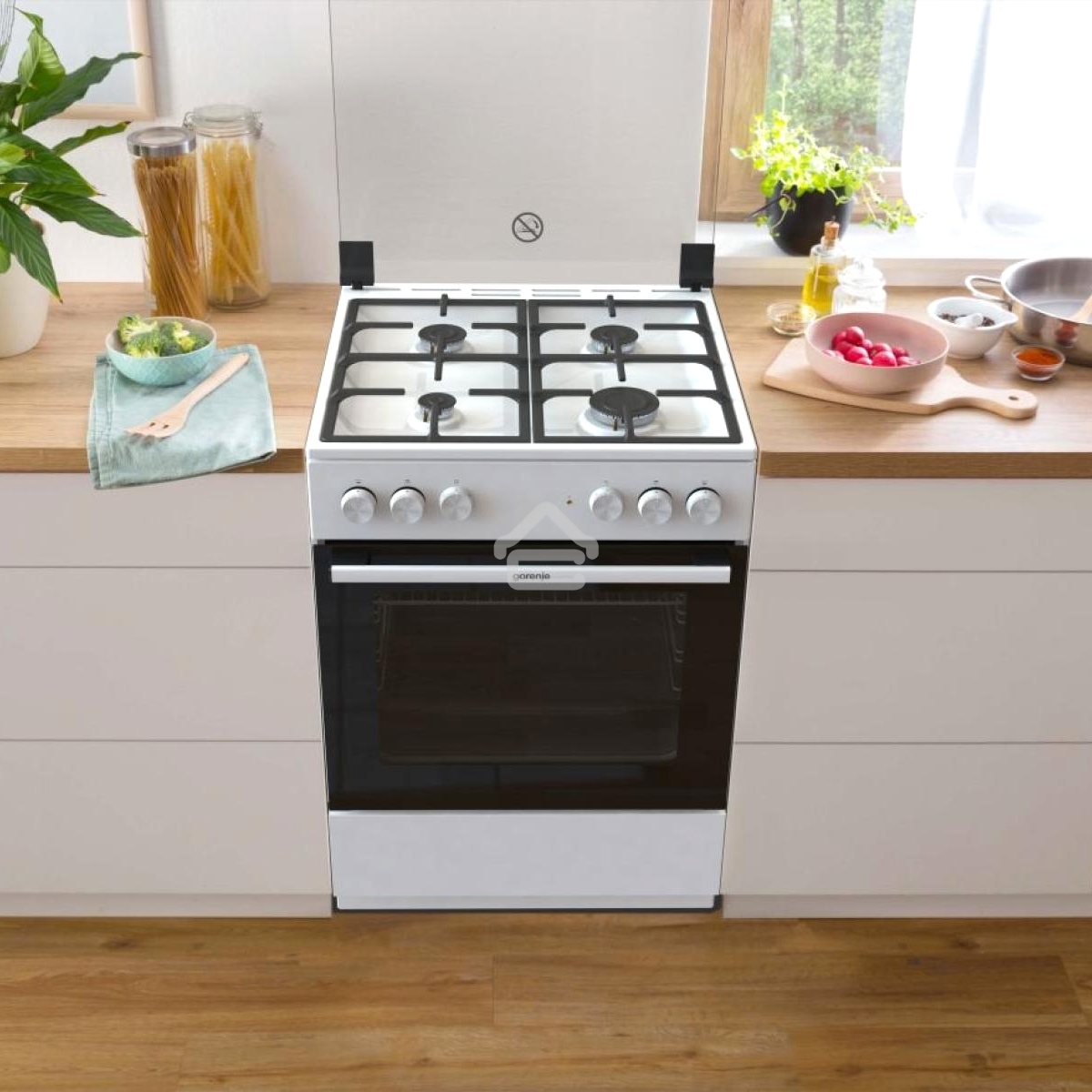 Плита комбинированная Gorenje GK6A20WF белый, конфорок 4 газовых, духовка 65 л, 60 см x 85 см x 60 см