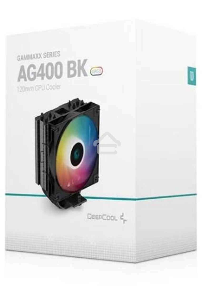 Кулер для процессора DEEPCOOL AG400 BK ARGB черный, 120 мм, алюминий/медь, 2000 об/мин, 31.6 дБ, 4 pin, 220 Вт, 150 мм