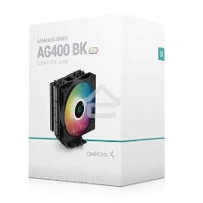 Кулер для процессора DEEPCOOL AG400 BK ARGb черный, 120 мм, алюминий/медь, 2000 об/мин, 31.6 дБ, 4 pin, 220 Вт, 150 мм
