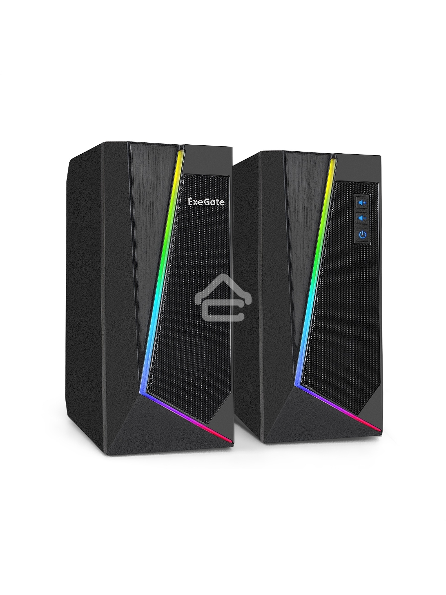Акустическая система 2.0 ExeGate EX289688RUS Accord 240 (питание USB, 2х3Вт (6Вт RMS), 60-20000Гц, цвет черный, RGB подсветка)