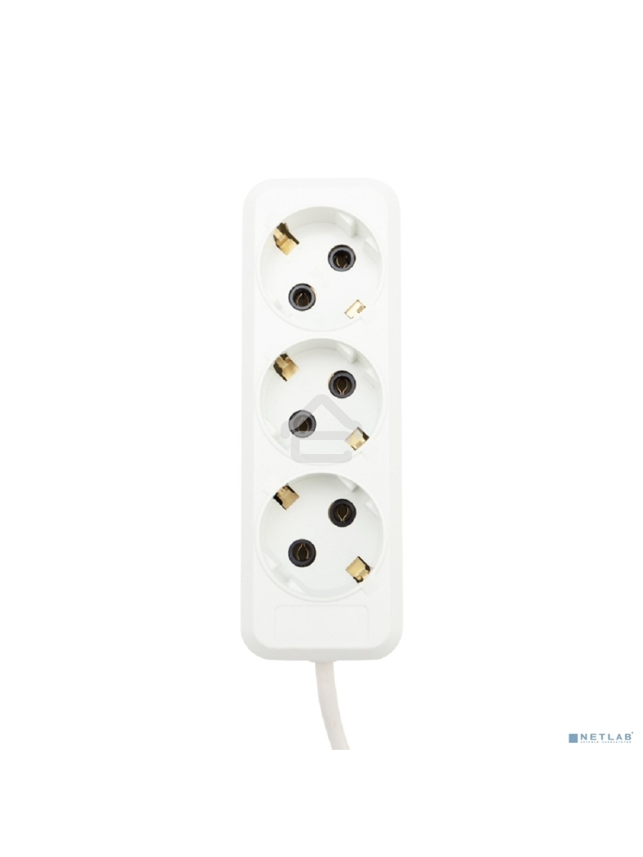 Удлинитель Rexant 3 гнезда, 3 м, 3х1.0 мм², с/з, белый (Сделано в России)