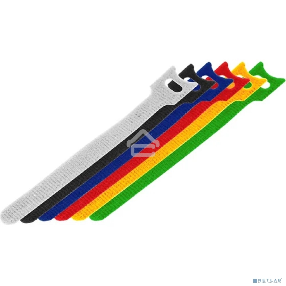 Набор хомутов-стяжек многоразовых на липучке Rexant 210х16 мм, цветная, упаковка 12 шт.