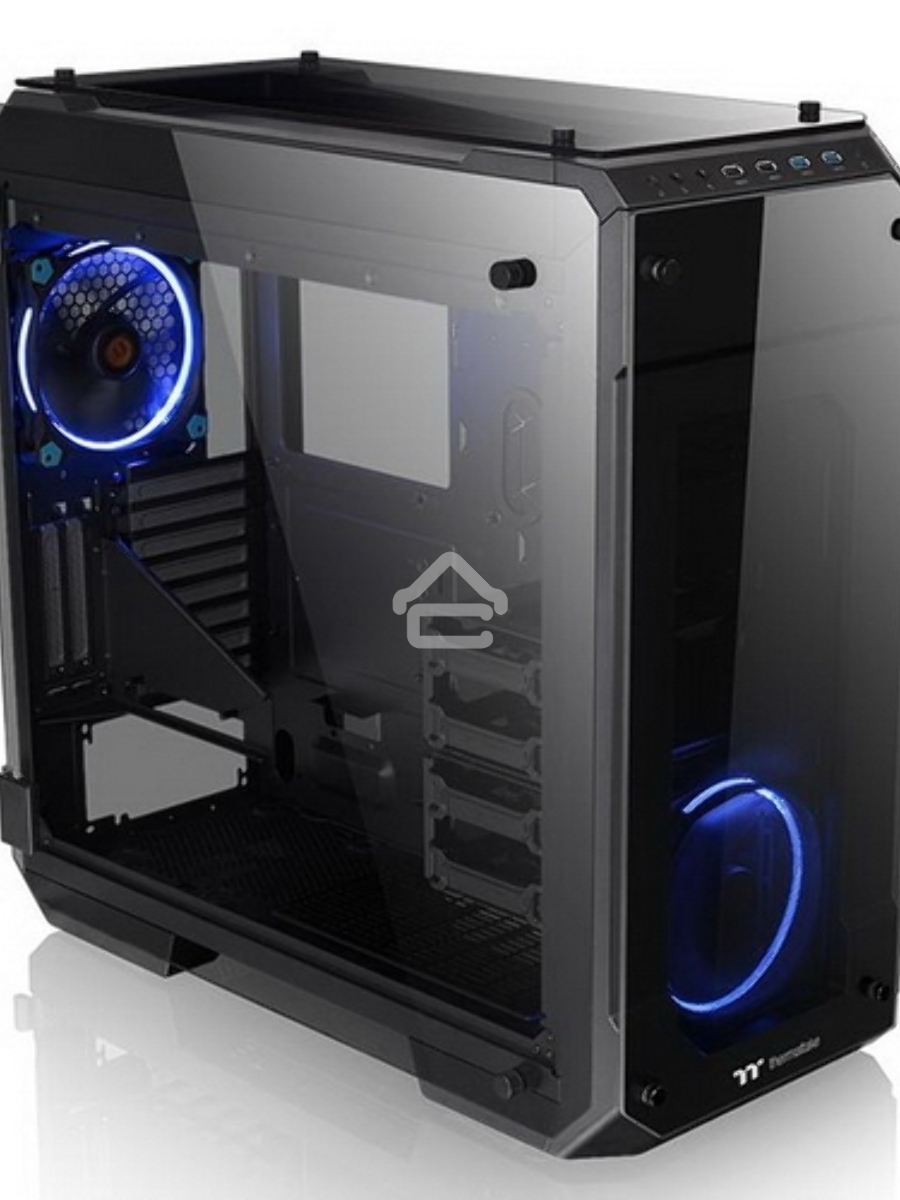 Корпус View 71 TG (840574) CA-1I7-00F1WN-00 /Black/Win/SPCC/Tempered Glass*4/Color Box/Riing 140mm Blue Fan*2