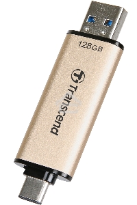 Флеш диск Transcend USB 128GB, JETFLASH USB3.2, TLC, High Speed, Type-C и Type A  (420/400 МБ/с)
