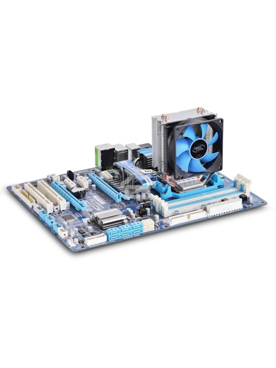 Кулер для процессора DEEPCOOL ICE EDGE MINI FS V2.0 синий, 80 мм, алюминий/медь, 2200 об/мин, 24.7 дБ, 3 pin, 100 Вт, 112 мм