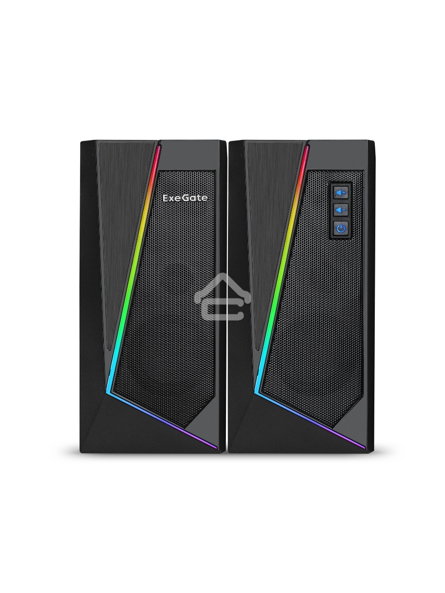 Акустическая система 2.0 ExeGate EX289688RUS Accord 240 (питание USB, 2х3Вт (6Вт RMS), 60-20000Гц, цвет черный, RGB подсветка)