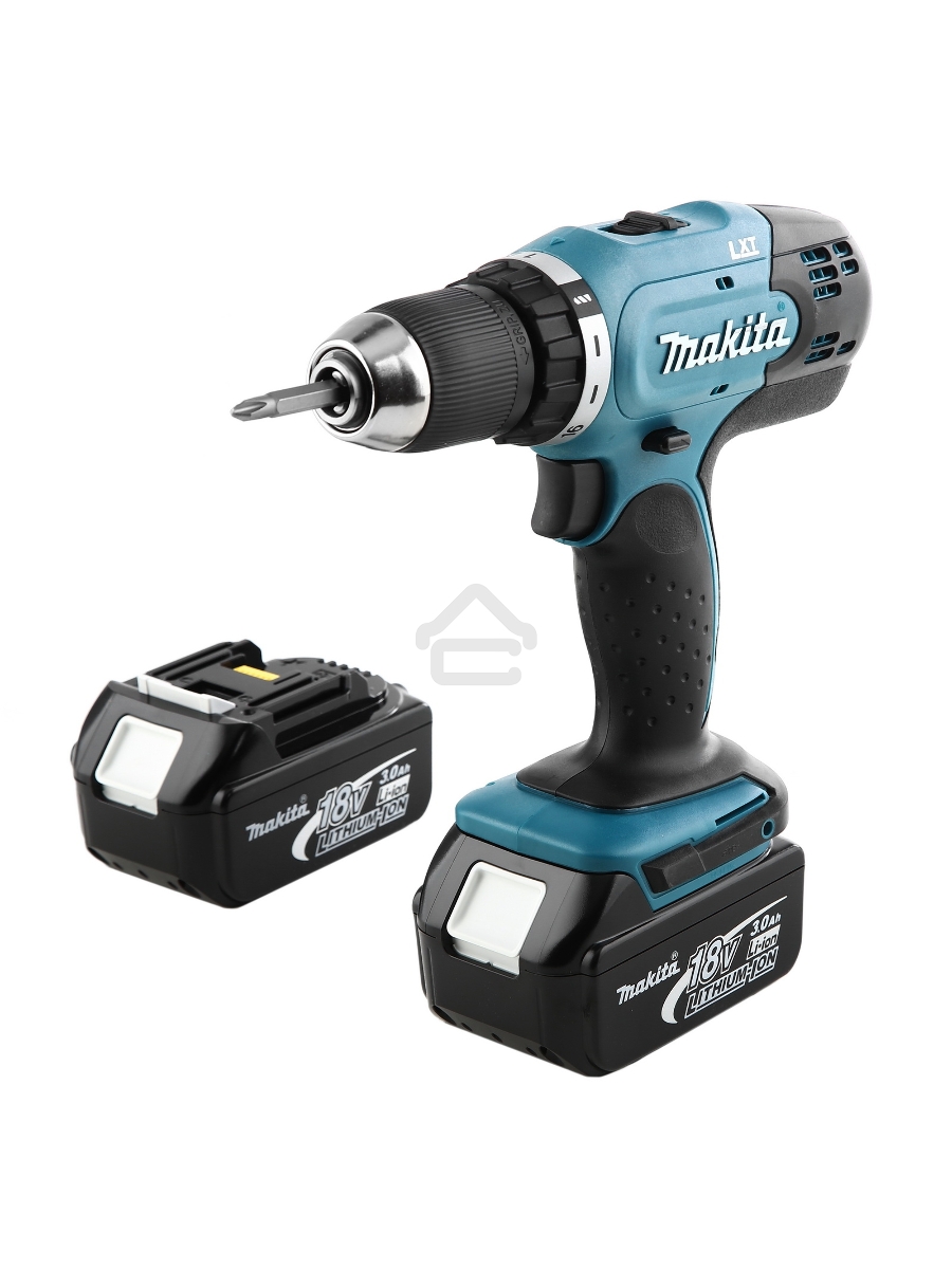 Дрель-шуруповерт Makita DDF453RFE, Аккумуляторная, 18В, 2 АКБ, Кейс