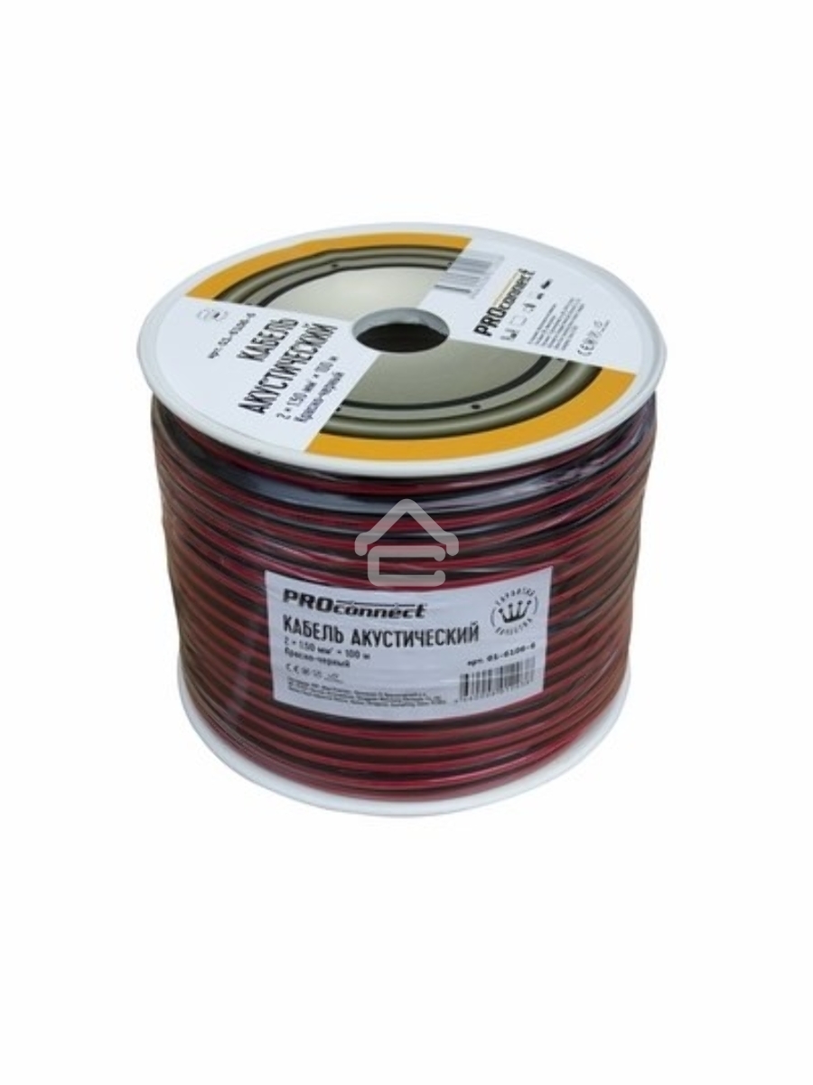Кабель акустический Proconnect 01-6106-6, 2х1.50 мм2, красно-черный, 100 м.