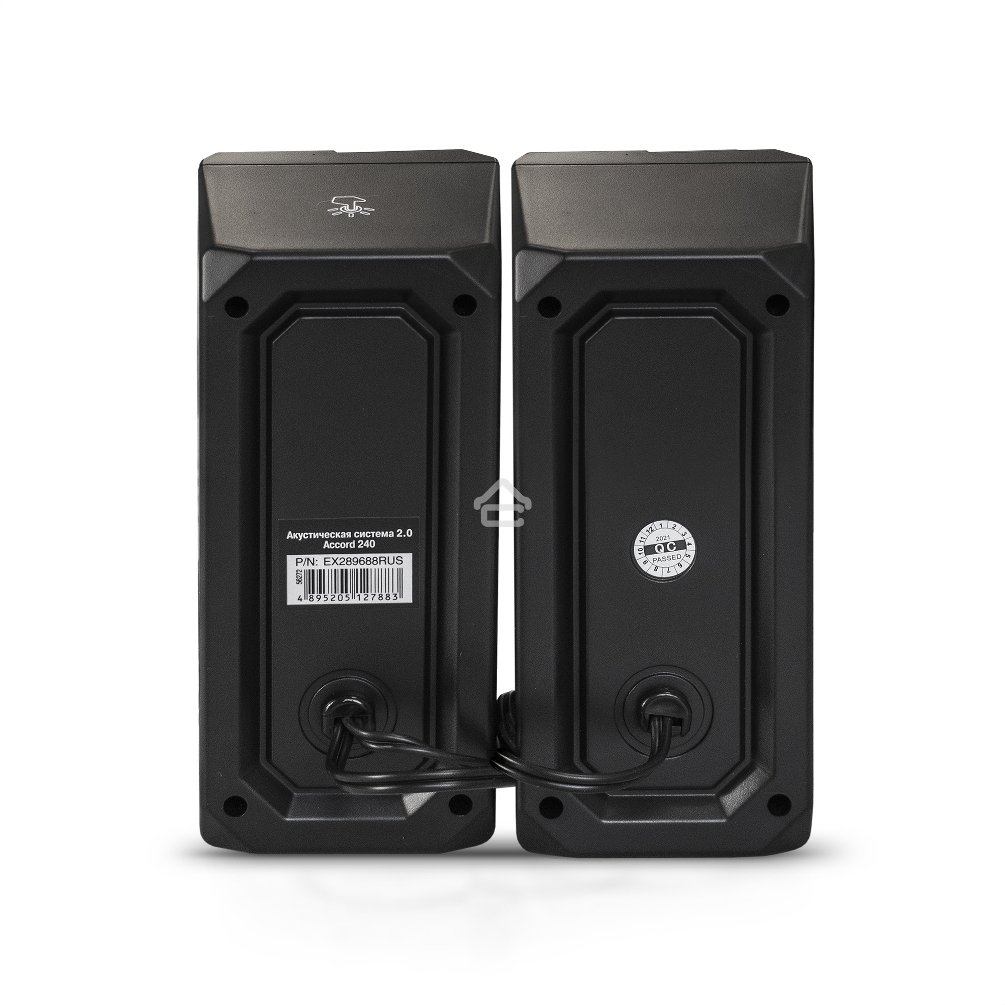 Акустическая система 2.0 ExeGate EX289688RUS Accord 240 (питание USB, 2х3Вт (6Вт RMS), 60-20000Гц,  черный, RGB подсветка)