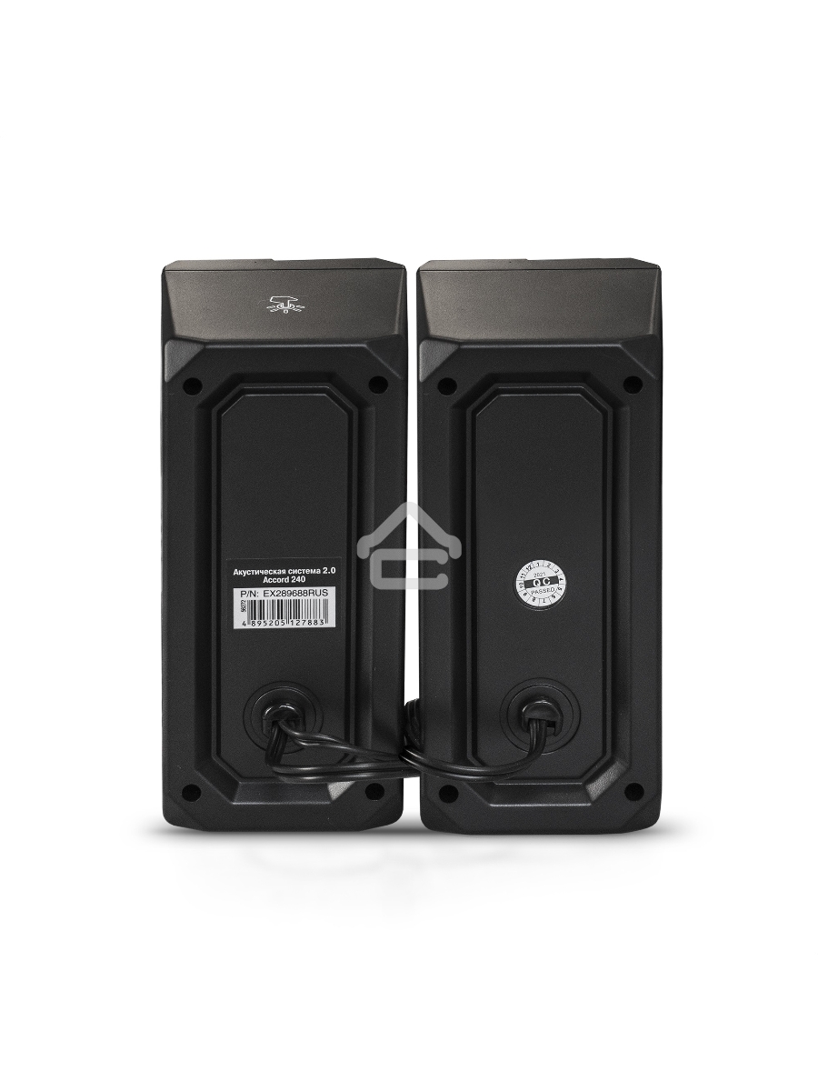 Акустическая система 2.0 ExeGate EX289688RUS Accord 240 (питание USB, 2х3Вт (6Вт RMS), 60-20000Гц, цвет черный, RGB подсветка)