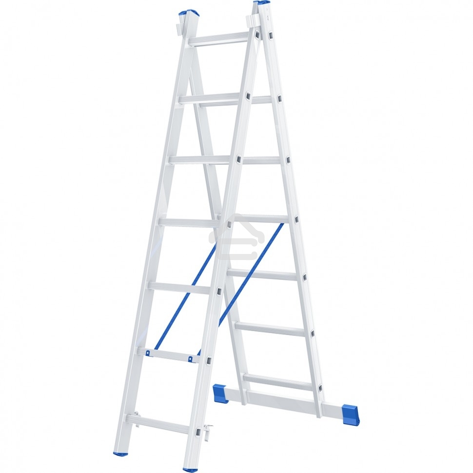 Лестница Сибртех, 2 х 7 ступеней, алюминиевая, двухсекционная