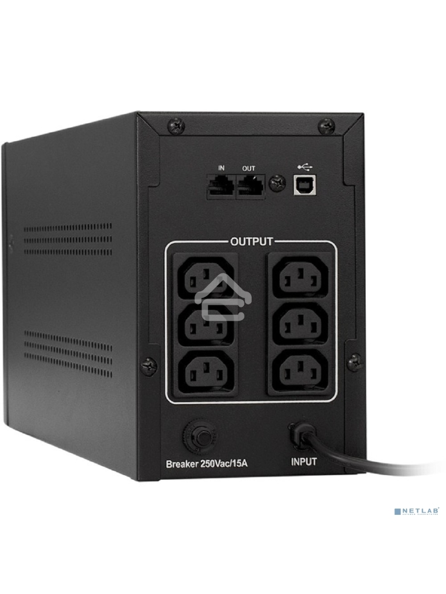 Источник бесперебойного питания ExeGate EP285488RUS SpecialPro UNB-1200.LED.AVR.C13.RJ.USB <1200VA/750W, LED, AVR, 6*IEC-C13, RJ45/11, USB, Black>