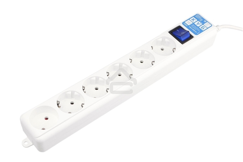 Сетевой фильтр PowerCube, PC PRO, 5 м, 6р, белый, 16А, SPL6-16-P-5M