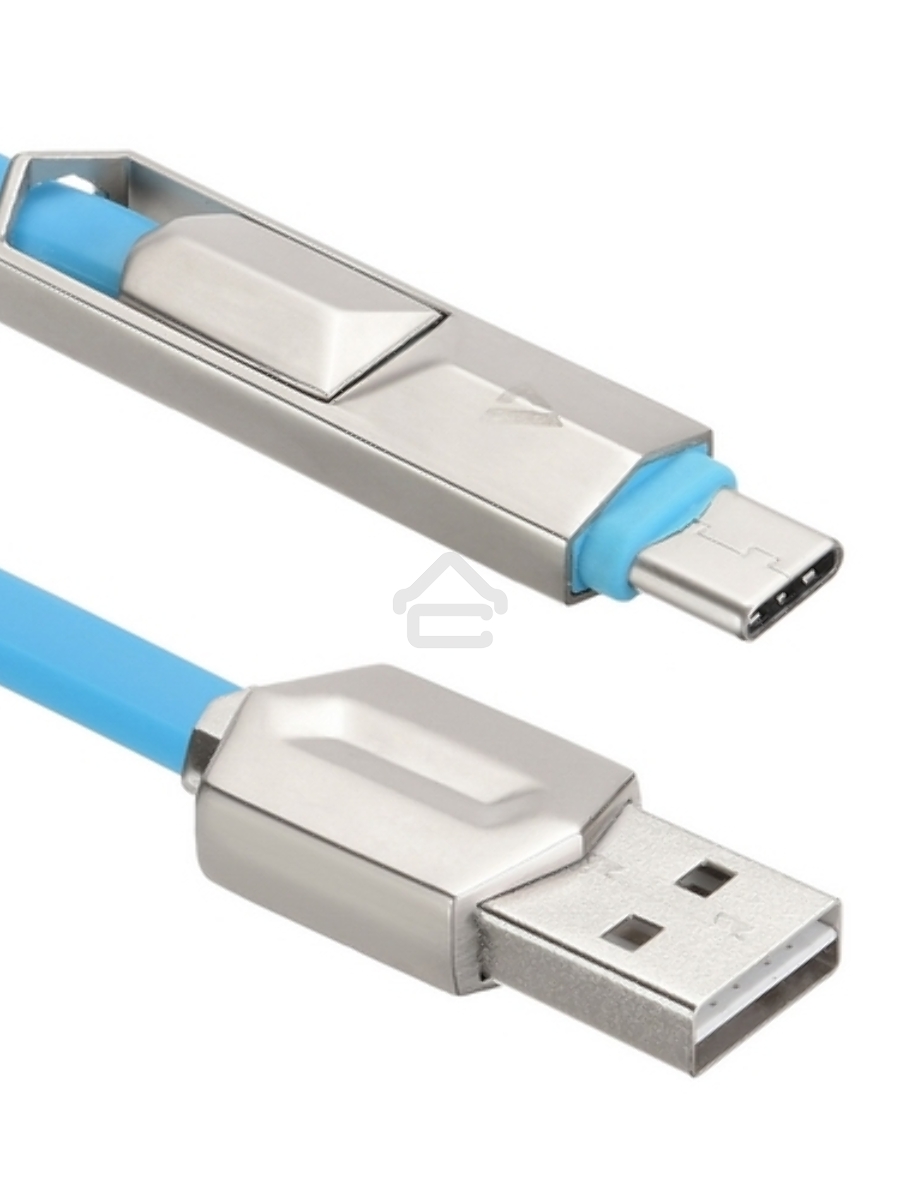 Кабель USB ACD-DUAL Lightning / MicroUSB ~ USB-A 2в1, TPE, 1м, синий (ACD-U924-CML)