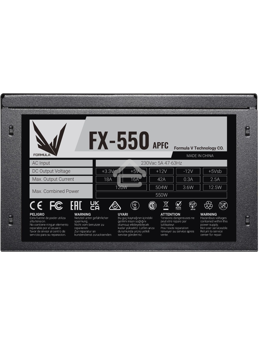 Блок питания Aerocool / Formula FX-550 RTL, 550Вт, 120мм, черный