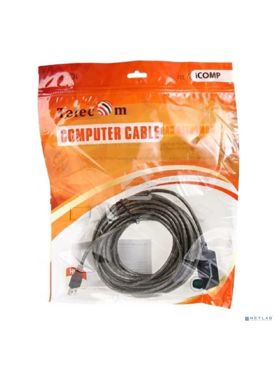 Кабель USB2.0-repeater, удлинительный активный <Am-->Af> 10м, Telecom <TUS7049-10M>