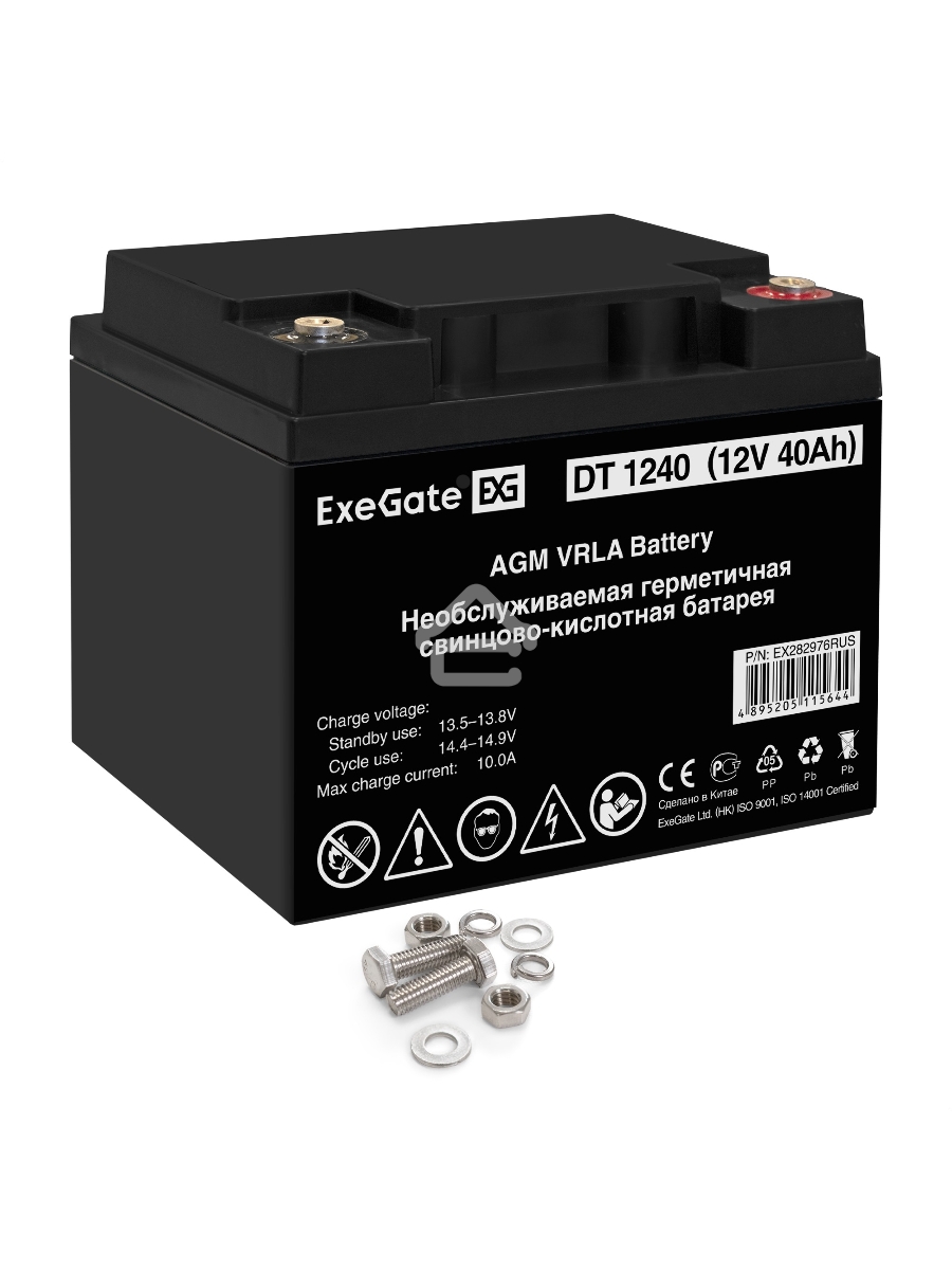 Батарея ExeGate DT 1240 (12V 40Ah), клеммы под болт М6