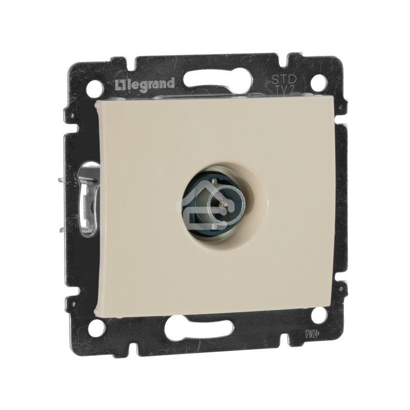 Телевизионная розетка Legrand Valena 774330, оконечная, крем, 10 дБ