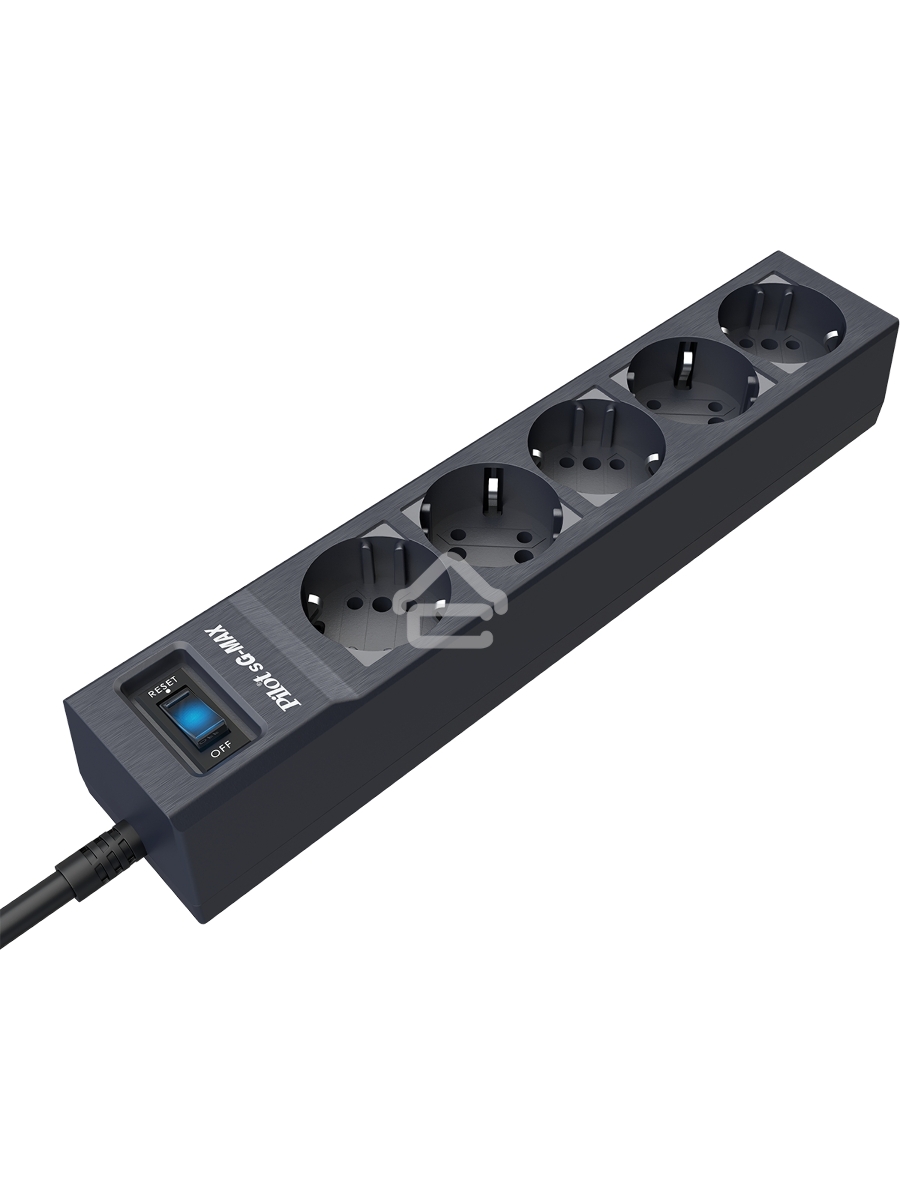 Сетевой фильтр Pilot sG-Max 5 outlets (GP), 15А/3.3 kVt, automatic circuit-breaker, 7 m, gfaphite