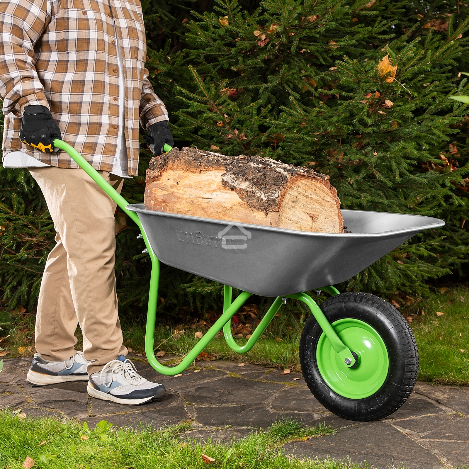 Тачка садовая Сибртех одноколесная облегченная, объем 65 л