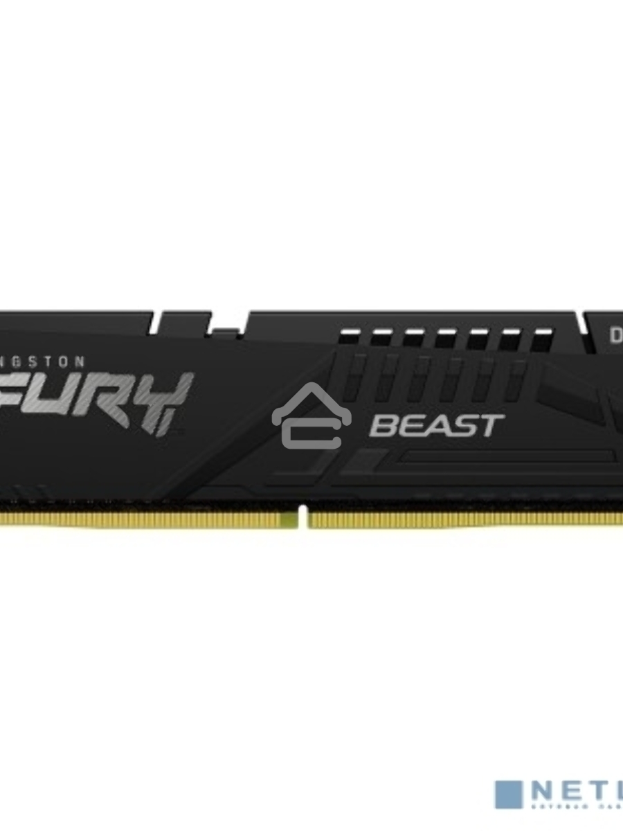 Оперативная память Kingston Fury Beast, DDR5, 8GB (1x8GB), 5200MHz, CL40, DIMM, с радиатором, черный