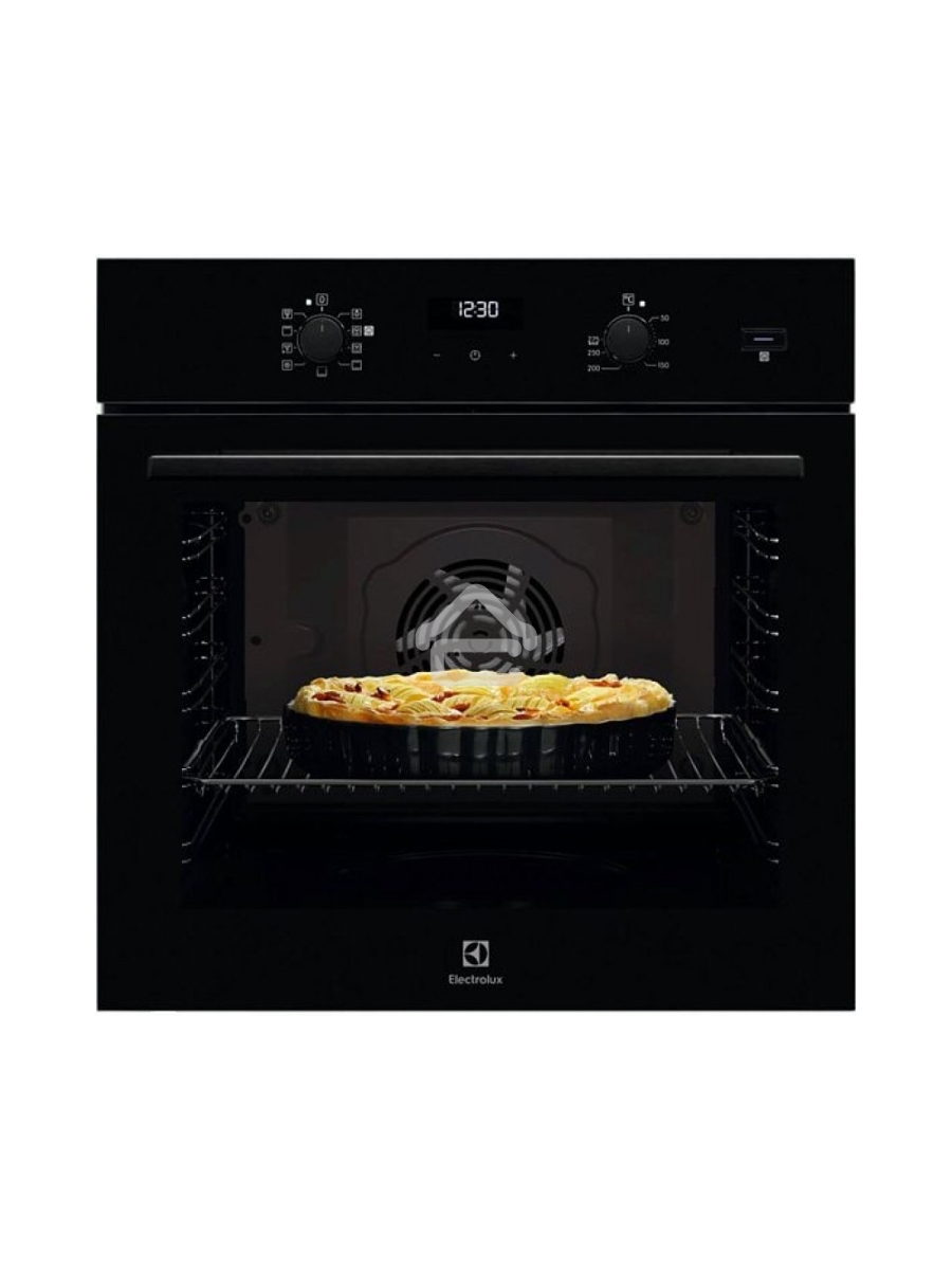 Встраиваемый духовой шкаф с паром Electrolux EOD5F71Z 60 см, каталитическая очистка, 72 л, 8 режимов, черный цвет,направляющие проволочные + телескопические (1 уровень)