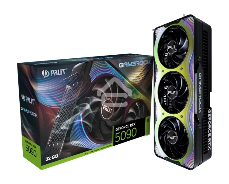 Видеокарта Palit PCI-E RTX5090 GAMEROCK NVIDIA GeForce RTX 5090 32Gb 512bit GDDR7 2295/30000 HDMIx1 DPx3 HDCP Ret