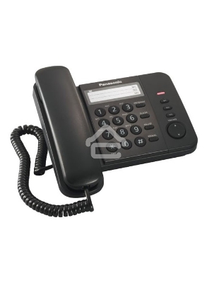 Телефон проводной Panasonic KX-TS2352RUB черный {индикатор вызова,порт для доп. телеф. оборуд.,4 уровня громкости звонка}