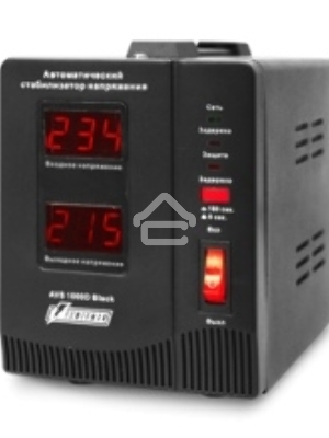 Стабилизатор напряжения Powerman AVS 1000D Black (220В±8% 1000ВА,8А,КПД 98%, циф. индикация вх./вых.)
