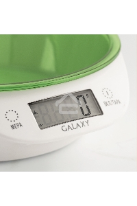 Весы кухонные электронные Galaxy Line GL 2804, зеленый, пластик, максимально допустимый вес 5 кг, ЖК-дисплей, цена деления 1 г, фукция обнуления массы тары, автоматическое отключение, индикатор перегрузки, индикация низкого заряда элемента питания, элемен